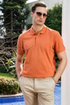 Pamuklu Regular Fit Düğmeli Erkek Polo Yaka T Shirt 5902127 Tarçın