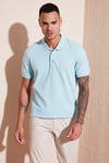 Pamuklu Regular Fit Düğmeli Erkek Polo Yaka T Shirt 5902127 MENTOL