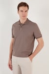 Pamuklu Regular Fit Düğmeli Erkek Polo Yaka T Shirt 5902739 VİZON