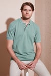Pamuklu Regular Fit Düğmeli Erkek Polo Yaka T Shirt 5902127 ELMA YEŞİLİ