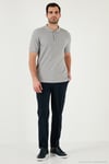 Pamuklu Regular Fit Düğmeli Erkek Polo Yaka T Shirt 5902127 Kül