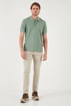 Pamuklu Regular Fit Düğmeli Erkek Polo Yaka T Shirt 5902127 ELMA YEŞİLİ