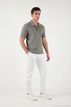 Pamuklu Regular Fit Düğmeli Erkek Polo Yaka T Shirt 5902127 HAKİ