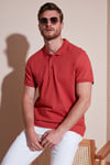 Pamuklu Regular Fit Düğmeli Erkek Polo Yaka T Shirt 5902127 KİREMİT