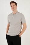 Pamuklu Regular Fit Düğmeli Erkek Polo Yaka T Shirt 5902739 AÇIK GRİ