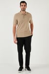 Pamuklu Regular Fit Düğmeli Erkek Polo Yaka T Shirt 5902127 VİZON