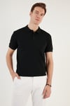 Pamuklu Regular Fit Düğmeli Erkek Polo Yaka T Shirt 5902739 SİYAH