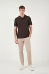 Pamuklu Regular Fit Düğmeli Erkek Polo Yaka T Shirt 5902127 KAHVE