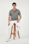 Pamuklu Regular Fit Düğmeli Erkek Polo Yaka T Shirt 5902127 HAKİ