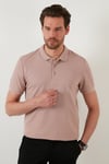Pamuklu Regular Fit Düğmeli Erkek Polo Yaka T Shirt 5902127 KOYU BEJ