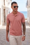 Pamuklu Regular Fit Düğmeli Erkek Polo Yaka T Shirt 5902127 GÜL