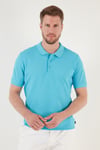 Pamuklu Regular Fit Düğmeli Erkek Polo Yaka T Shirt 5902127 TURKUAZ