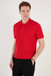Pamuklu Regular Fit Düğmeli Erkek Polo Yaka T Shirt 5902739 KIRMIZI
