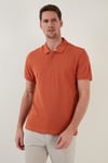 Pamuklu Regular Fit Düğmeli Erkek Polo Yaka T Shirt 5902127 Tarçın