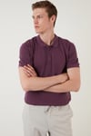 Pamuklu Regular Fit Düğmeli Erkek Polo Yaka T Shirt 5902127 MÜRDÜM
