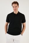 Pamuklu Regular Fit Düğmeli Erkek Polo Yaka T Shirt 5902739 SİYAH