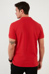 Pamuklu Regular Fit Düğmeli Erkek Polo Yaka T Shirt 5902127 KIRMIZI