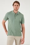 Pamuklu Regular Fit Düğmeli Erkek Polo Yaka T Shirt 5902127 ELMA YEŞİLİ