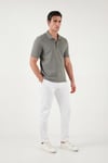 Pamuklu Regular Fit Düğmeli Erkek Polo Yaka T Shirt 5902127 HAKİ