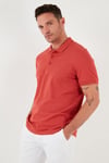 Pamuklu Regular Fit Düğmeli Erkek Polo Yaka T Shirt 5902127 KİREMİT