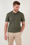 Pamuklu Regular Fit Düğmeli Erkek Polo Yaka T Shirt 5902127 HAKİ