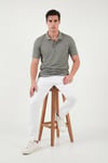 Pamuklu Regular Fit Düğmeli Erkek Polo Yaka T Shirt 5902127 HAKİ
