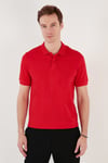 Pamuklu Regular Fit Düğmeli Erkek Polo Yaka T Shirt 5902739 KIRMIZI