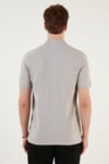 Pamuklu Regular Fit Düğmeli Erkek Polo Yaka T Shirt 5902739 AÇIK GRİ