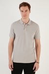 Pamuklu Regular Fit Düğmeli Erkek Polo Yaka T Shirt 5902739 AÇIK GRİ