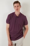 Pamuklu Regular Fit Düğmeli Erkek Polo Yaka T Shirt 5902127 MÜRDÜM