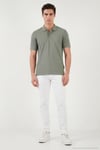 Pamuklu Regular Fit Düğmeli Erkek Polo Yaka T Shirt 5902127 AÇIK YEŞİL