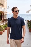 Pamuklu Regular Fit Düğmeli Erkek Polo Yaka T Shirt 5902127 İNDİGO