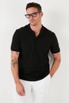 Pamuklu Regular Fit Düğmeli Erkek Polo Yaka T Shirt 5902127 SİYAH