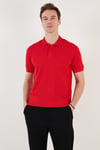 Pamuklu Regular Fit Düğmeli Erkek Polo Yaka T Shirt 5902739 KIRMIZI