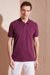 Pamuklu Regular Fit Düğmeli Erkek Polo Yaka T Shirt 5902739 MÜRDÜM