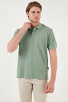 Pamuklu Regular Fit Düğmeli Erkek Polo Yaka T Shirt 5902127 ELMA YEŞİLİ