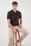 Pamuklu Regular Fit Düğmeli Erkek Polo Yaka T Shirt 5902127 KAHVE
