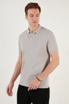 Pamuklu Regular Fit Düğmeli Erkek Polo Yaka T Shirt 5902739 AÇIK GRİ