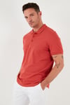 Pamuklu Regular Fit Düğmeli Erkek Polo Yaka T Shirt 5902127 KİREMİT
