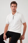 Pamuklu Regular Fit Düğmeli Polo T Shirt Erkek Polo Yaka T Shirt 5904073 BEYAZ