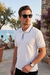 Pamuklu Regular Fit Düğmeli Polo T Shirt Erkek Polo Yaka T Shirt 5904073 BEYAZ