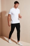 Pamuklu Regular Fit Düğmeli Polo Yaka 4'lü Paket Erkek T Shirt 5902127S4 Siyah-Beyaz-Beyaz-Siyah