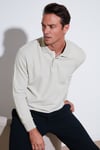Pamuklu Regular Fit Düğmeli Polo Yaka Erkek Sweat 5905739 TAŞ