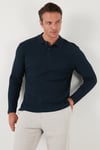 Pamuklu Regular Fit Düğmeli Polo Yaka Erkek Sweat 5905708 LACİVERT