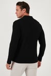 Pamuklu Regular Fit Düğmeli Polo Yaka Erkek Sweat 5905708 SİYAH