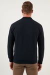 Pamuklu Regular Fit Düğmeli Polo Yaka Erkek Kazak 456211 LACİVERT