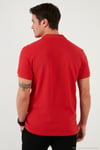 Pamuklu Regular Fit Düğmeli Polo Yaka 5'li Paket Erkek T Shirt 5902127S5 Siyah-Beyaz-Kırmızı-Gri Melanj-Mavi
