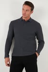 Pamuklu Regular Fit Düğmeli Polo Yaka Erkek Sweat 5905708 ANTRASİT
