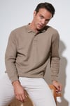 Pamuklu Regular Fit Düğmeli Polo Yaka Erkek Sweat 5905739 KOYU VİZON