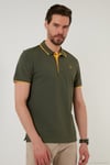 Pamuklu Regular Fit Düğmeli Polo Yaka 4'lü Paket T Shirt Erkek Polo Yaka T Shirt 590211827S4 Siyah-Hakisarı-Taş-Gri Melanj